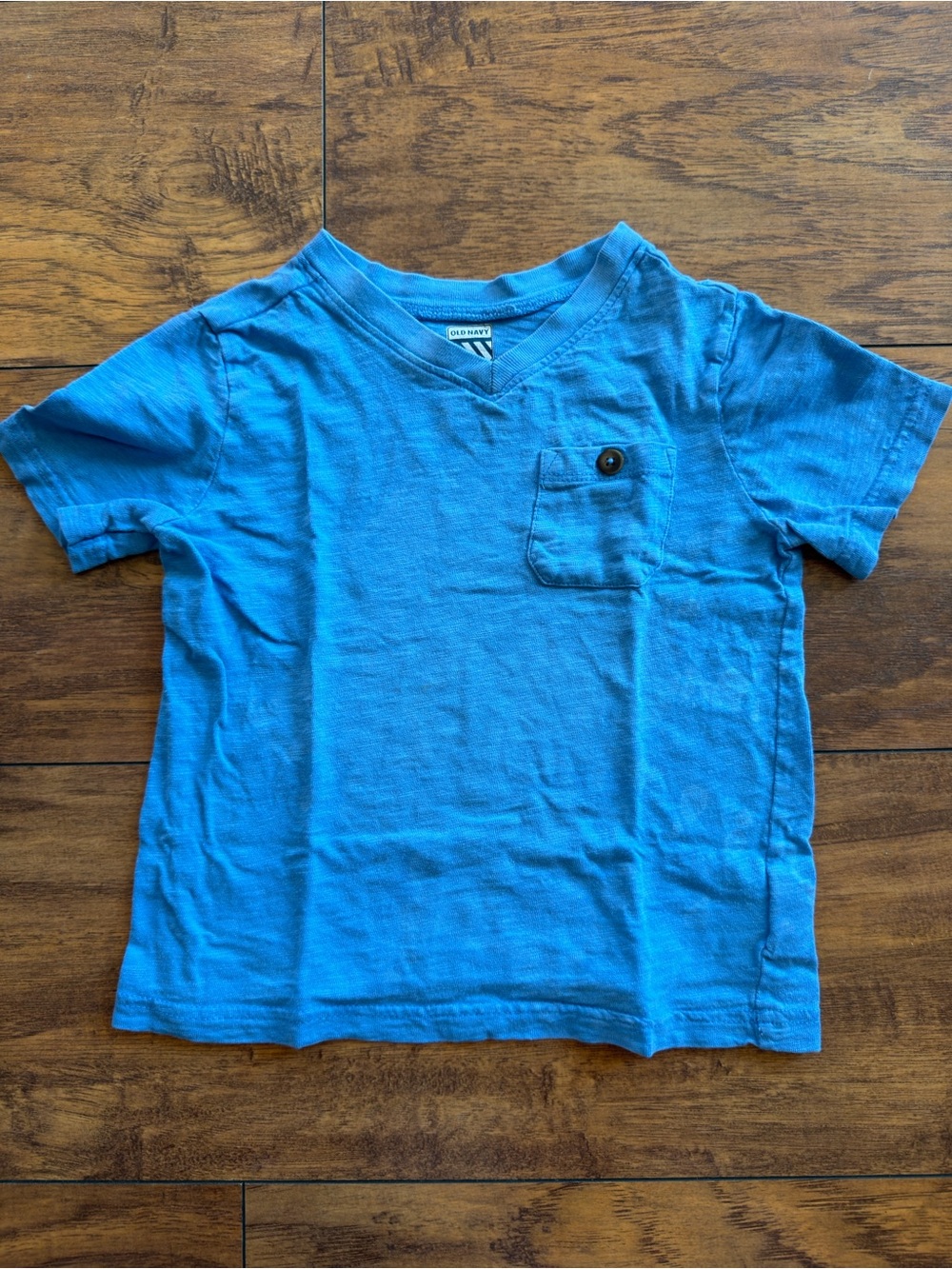 Old Navy Blue Short-Sleeve V-Neck Pocket Tee